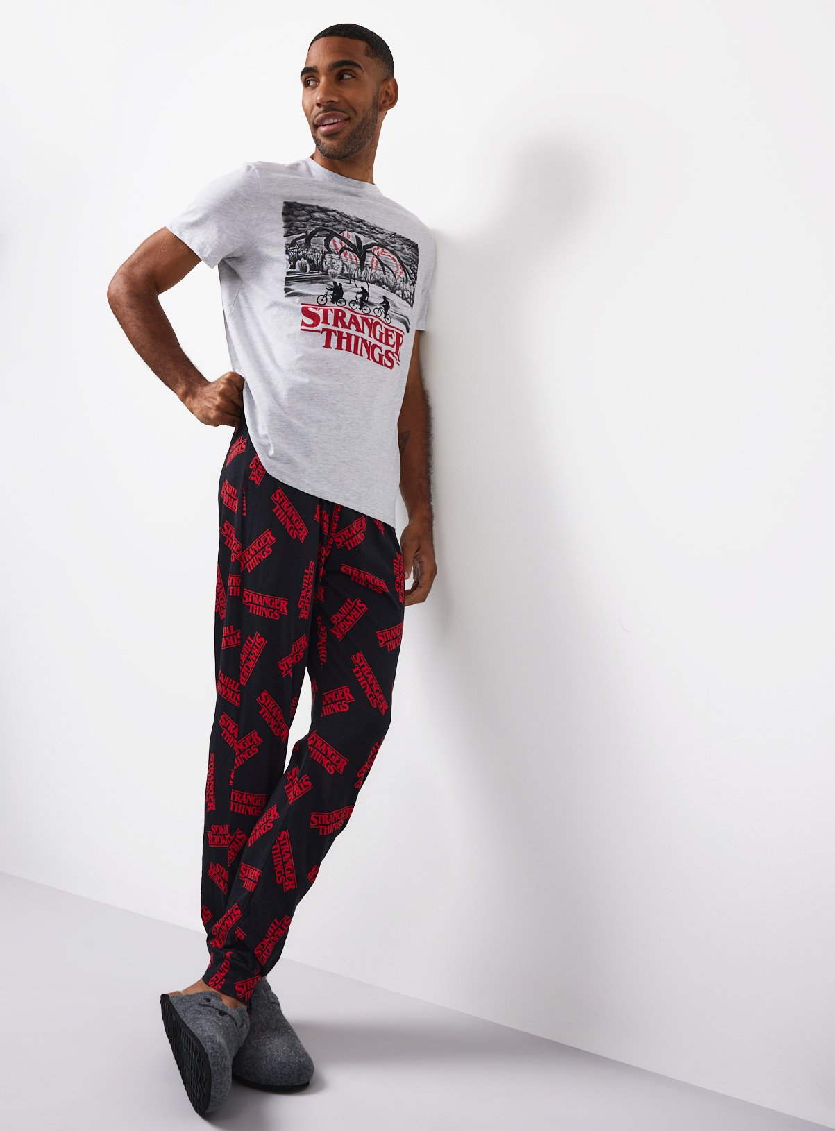 Stranger Things Printed Jersey Pyjamas 