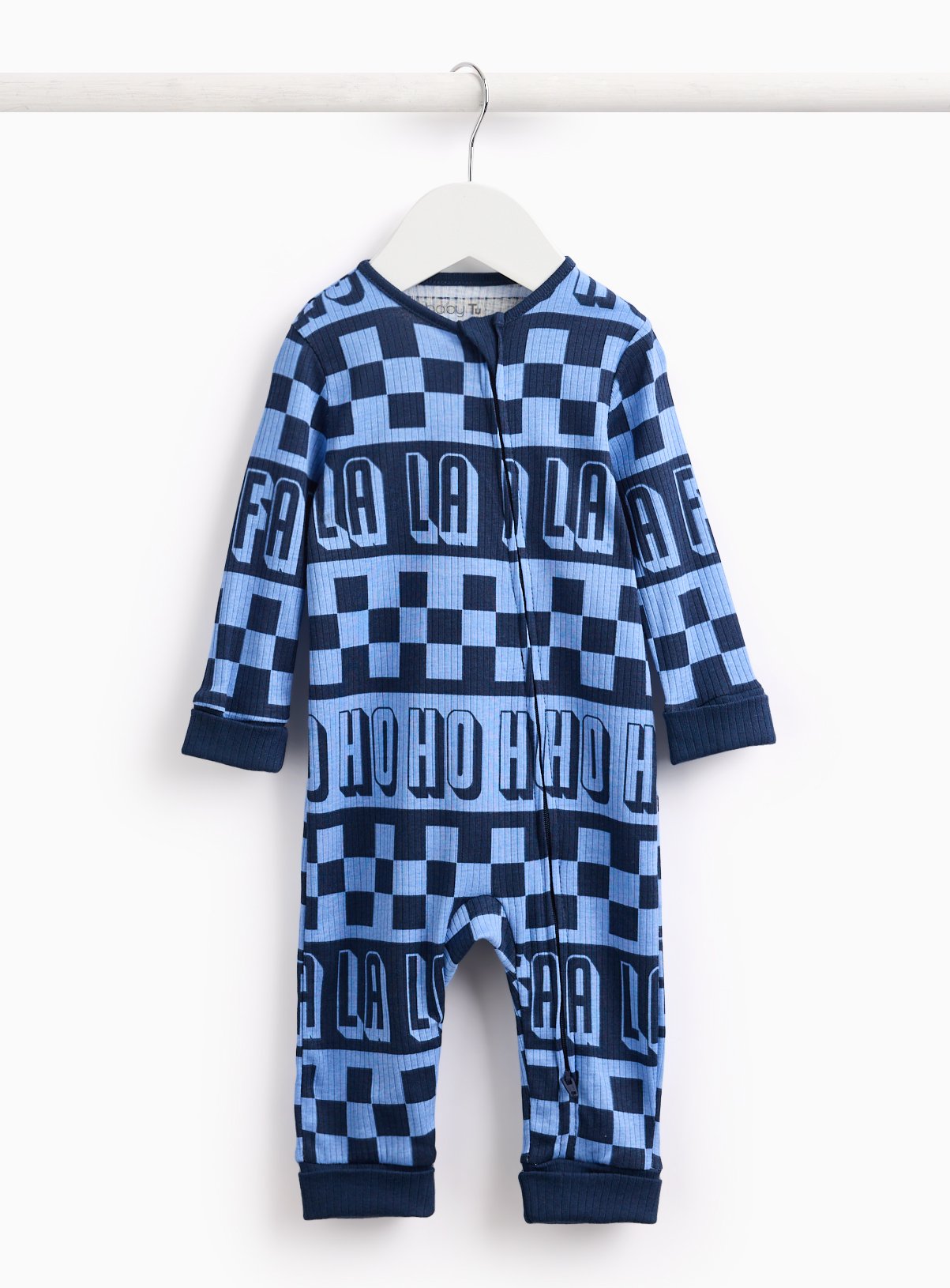 Mini Me HoHoHo Ribbed Footless Sleepsuit 