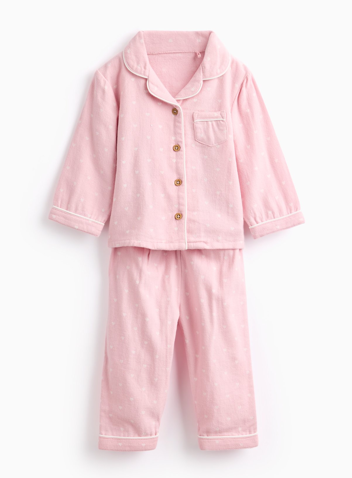 Pink Heart Traditional Pyjama Set 