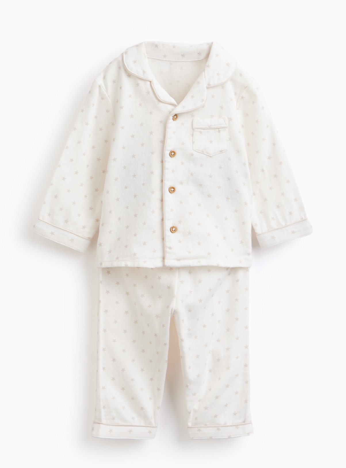 Cream Star Print Traditional Pyjama Set 18-24 months