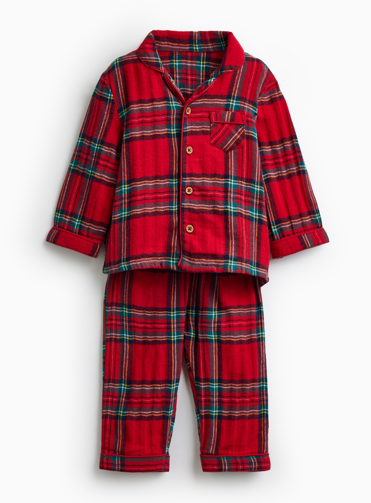 Matching Family Christmas Red Check Traditional Pyjamas 