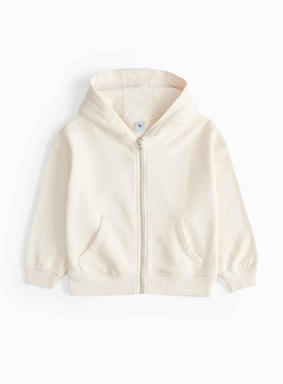 Cream Zip Through Hoodie  11 years