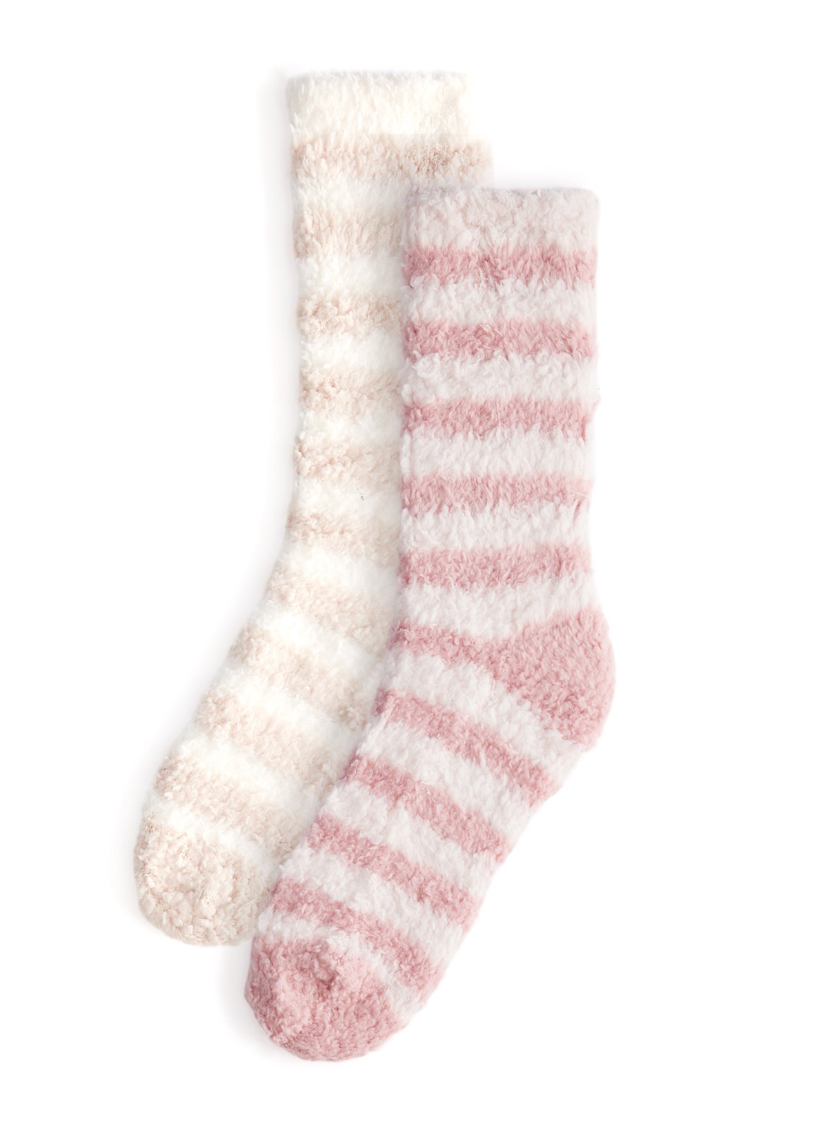 Striped Fluffy Cosy Socks 2 Pack 4-8