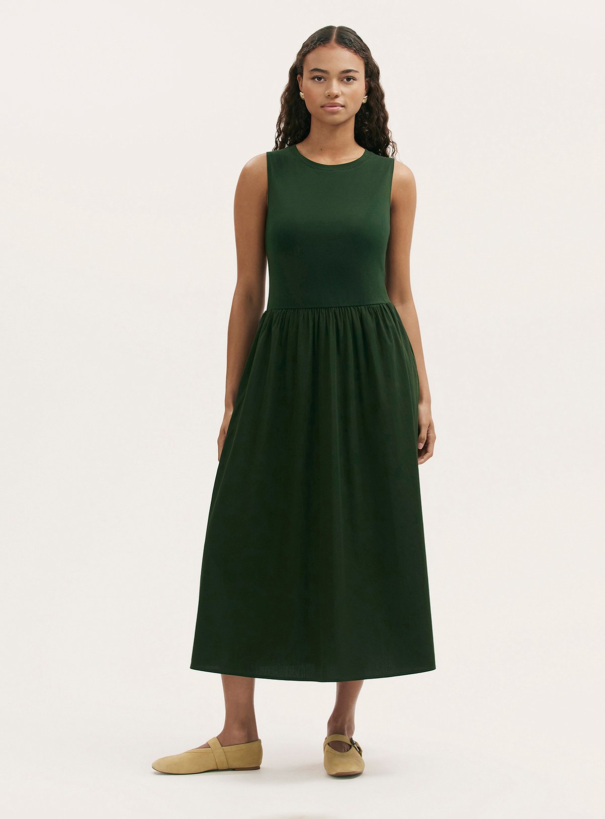 FINERY Georgie Dress Dark Khaki 22