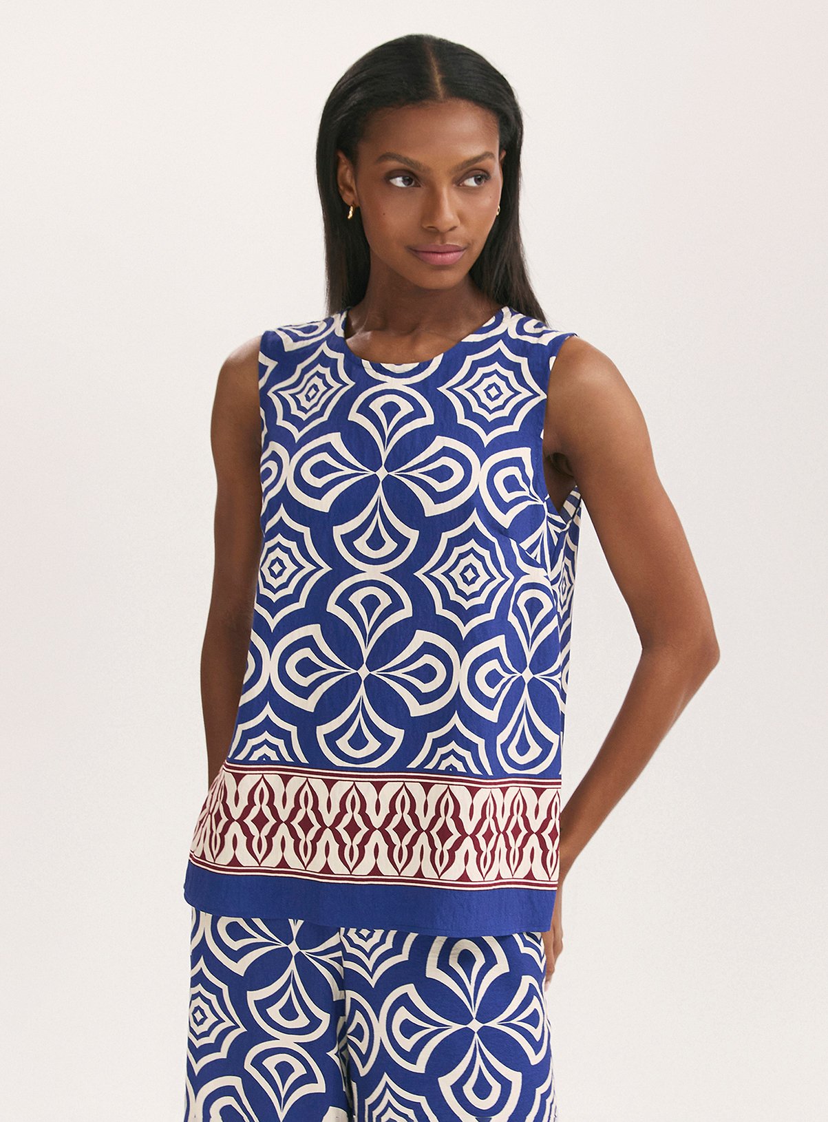 FINERY Vallie Top Blue Mosaic 