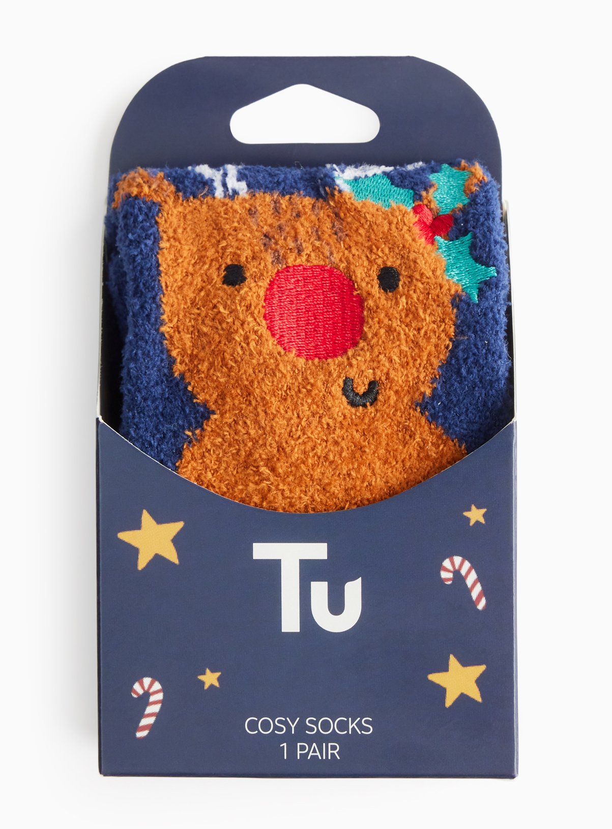 Christmas Mini Me Reindeer Sock In A Box Slipper Socks 4-8