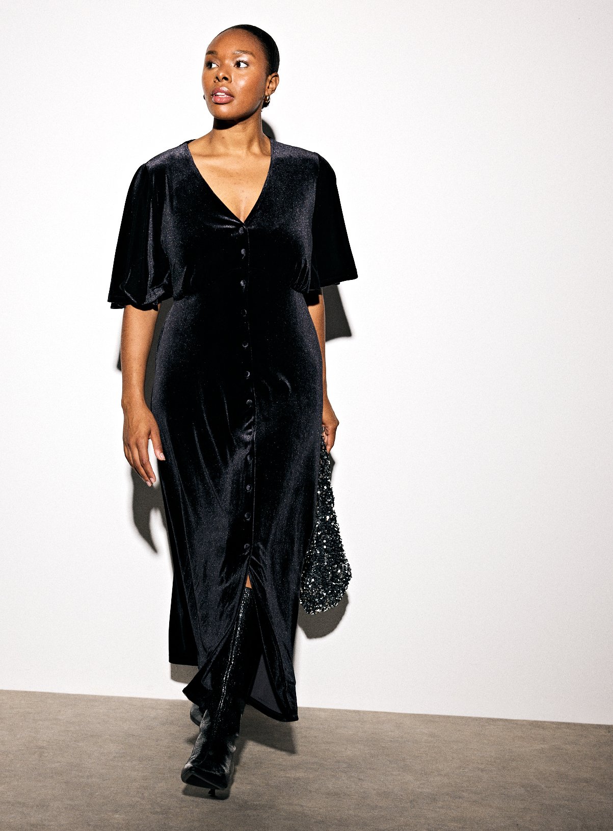 Velvet Midaxi Tea Dress 