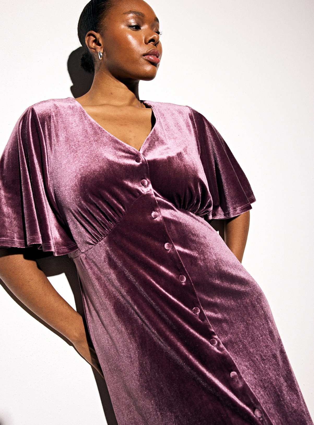 Dark Red Velvet Midaxi Tea Dress 20