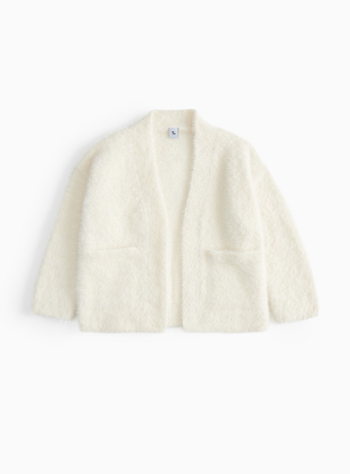 Cream Relaxed Fit Fluffy Cardigan 5 years