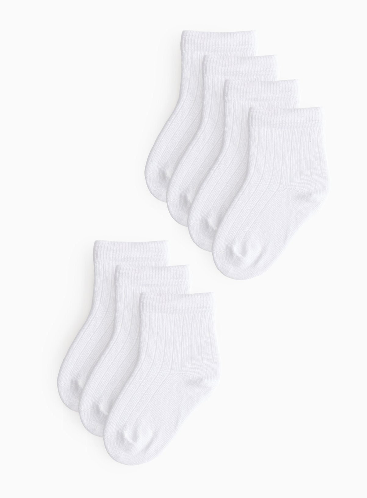 Plain White Socks 7 Pack 
