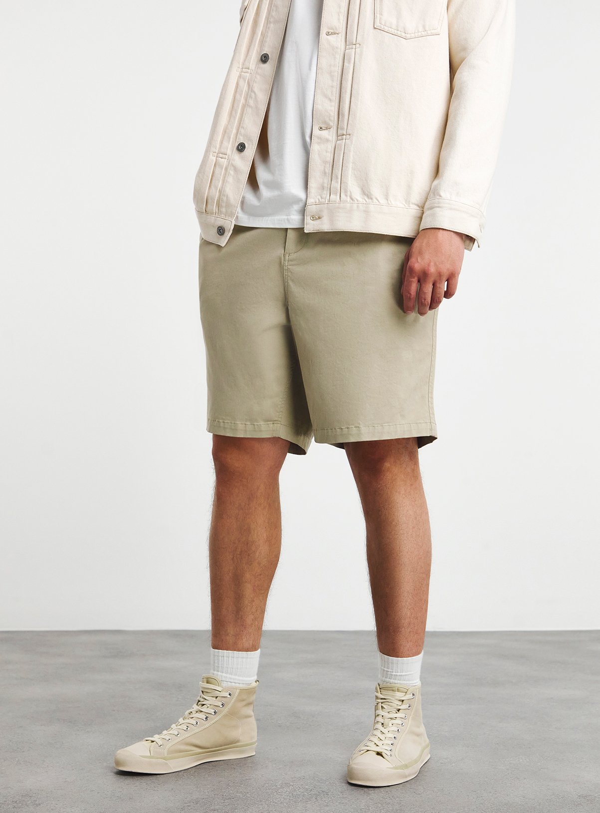JACAMO Fully Elasticated Comfort Waist Chino Short Stone 
