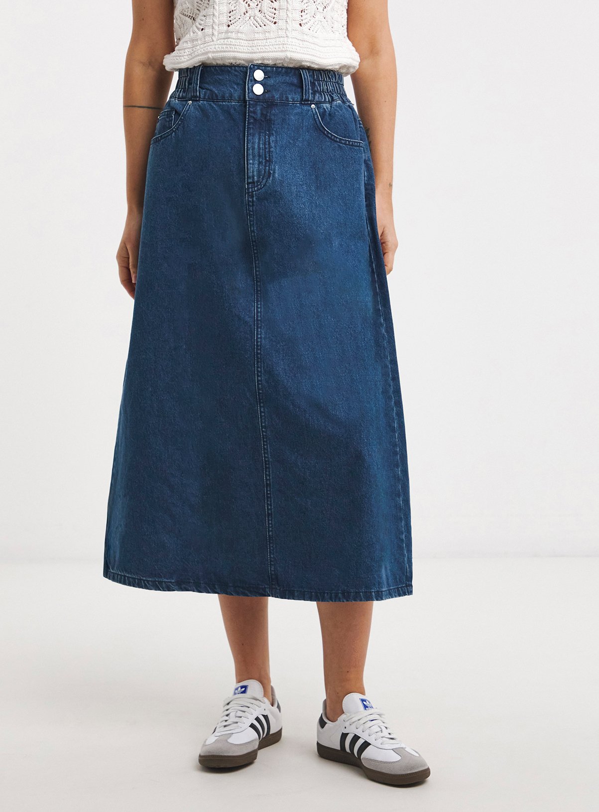 JD WILLIAMS Elasticated Waist Midi Skirt 