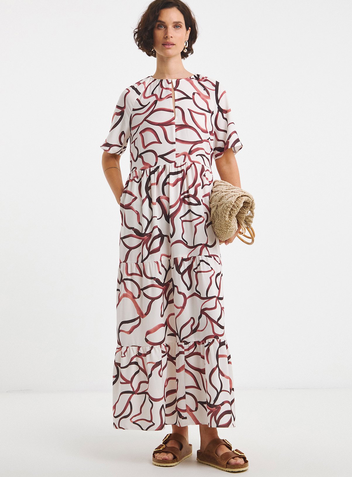 JD WILLIAMS Short Sleeve Smock Maxi Dress 