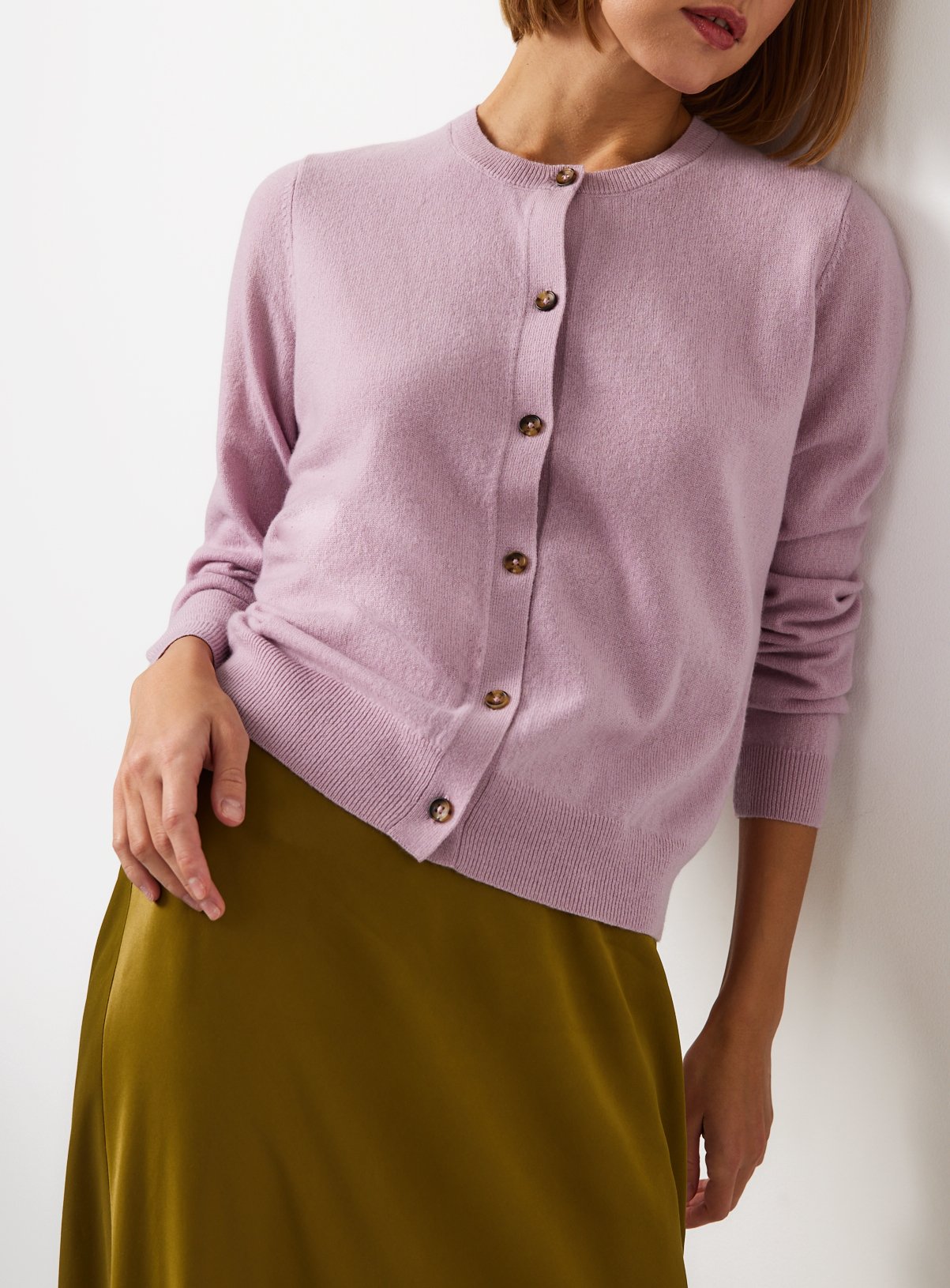 Pink Premium Cashmere Crew Neck Cardigan 18