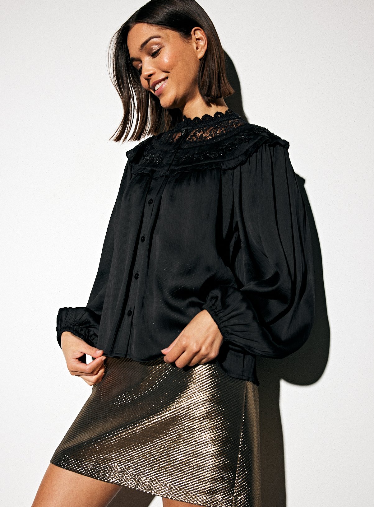 Embroidered Yoke Blouse 