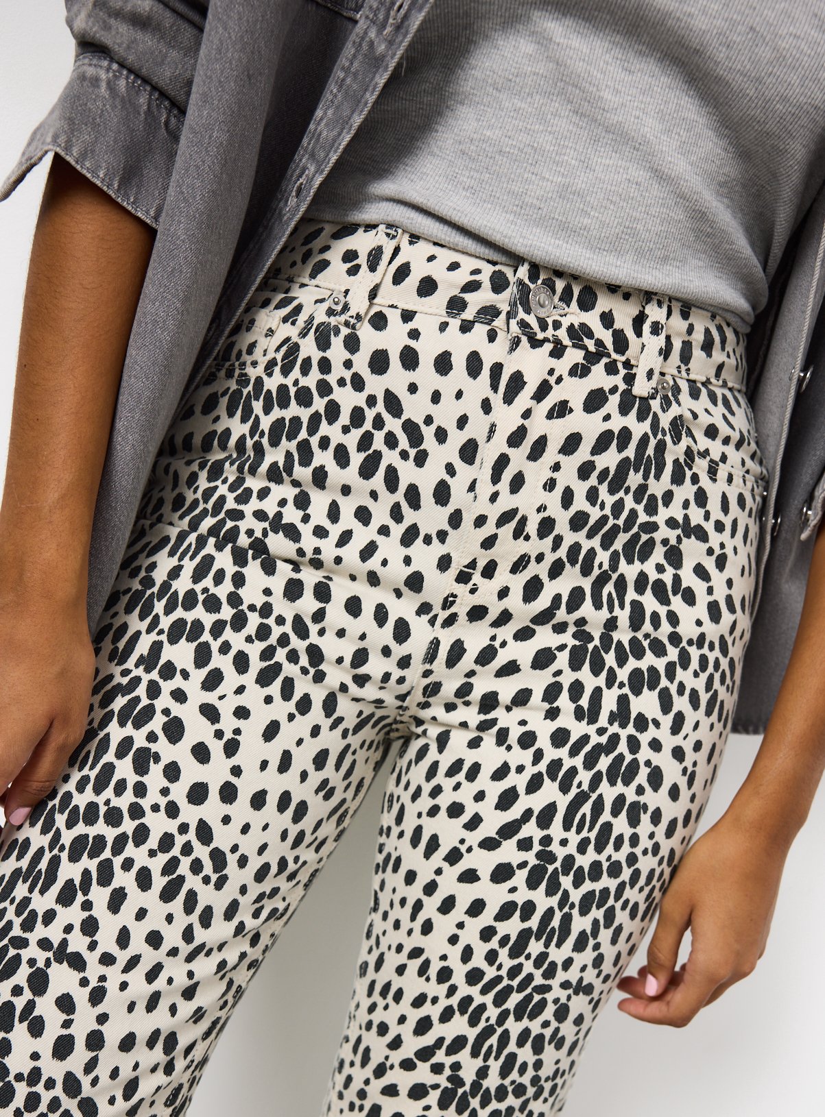 Dalmatian Printed Relaxed Straight Leg Denim Jeans 