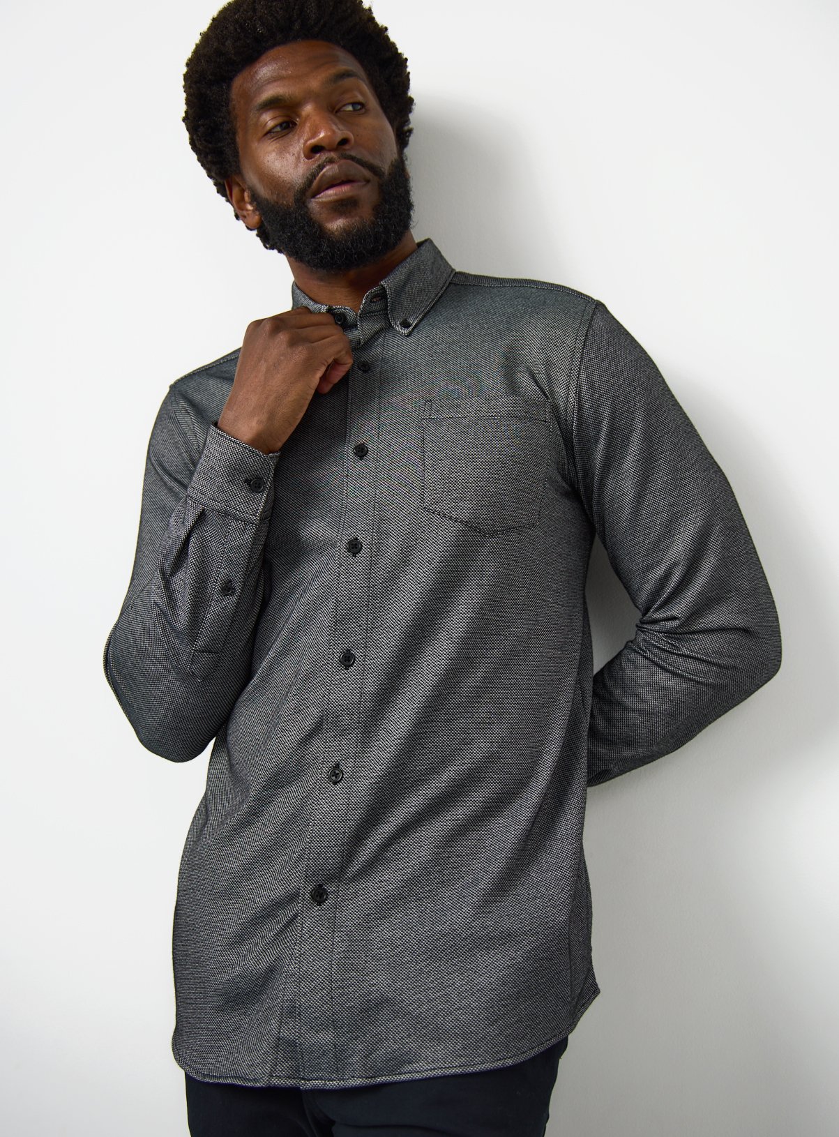 Jacquard Long Sleeve Shirt 