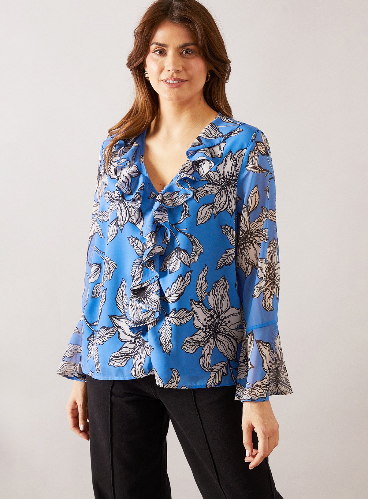 WALLIS Floral Ruffle Detail Blouse 