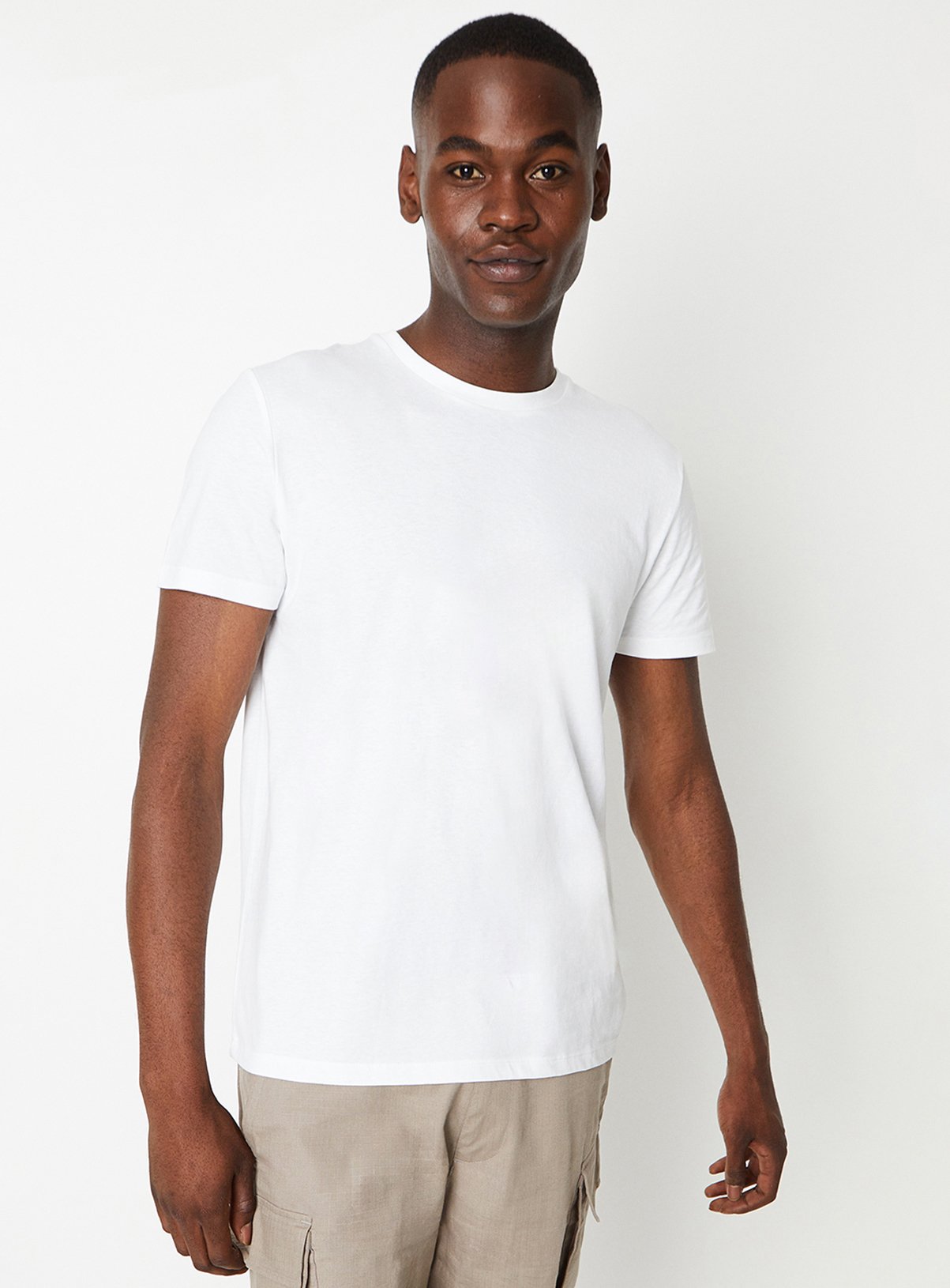 BURTON White Plain Crew Neck T Shirt 