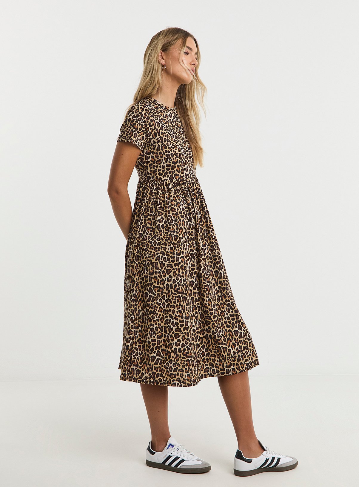 SIMPLY BE Supersosft Pocket Midi Dress Leopard 14