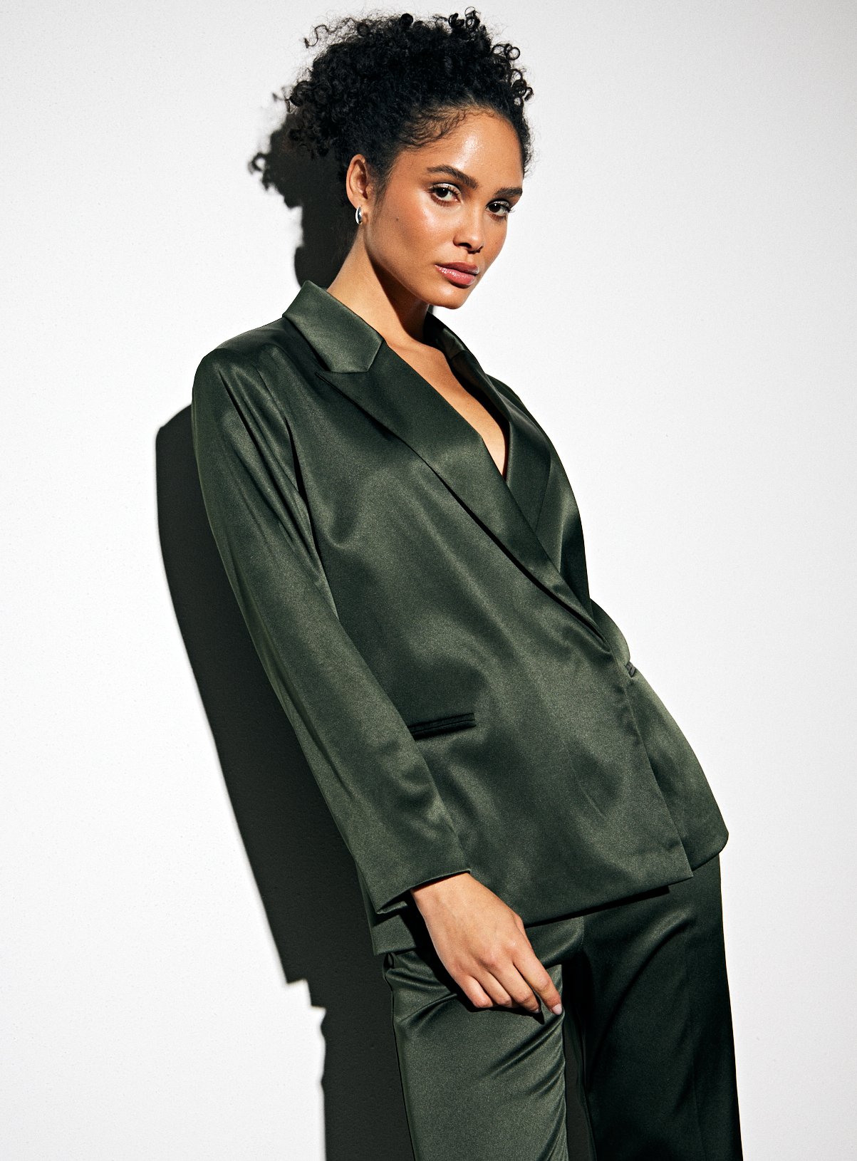 Satin Single Breasted Blazer