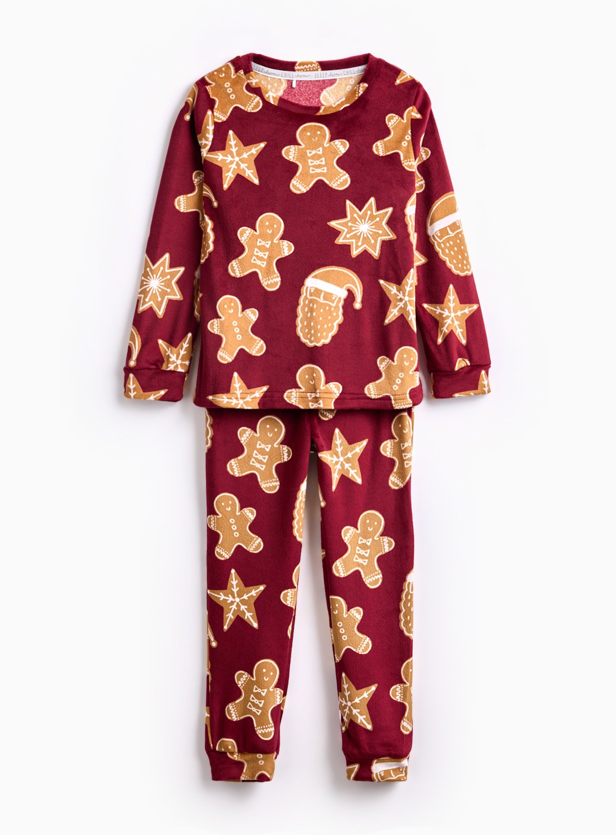 Matching Family Kids' Christmas Gingerbread Print Slinky Pyjamas 