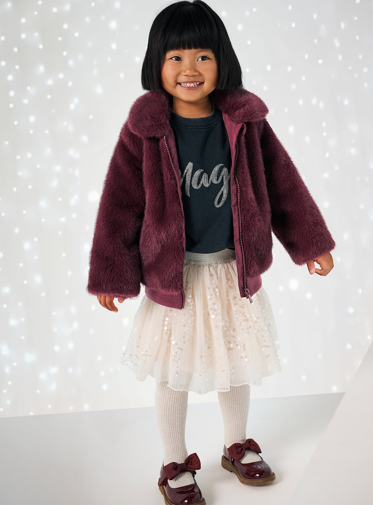 Collared Faux Fur Jacket. 