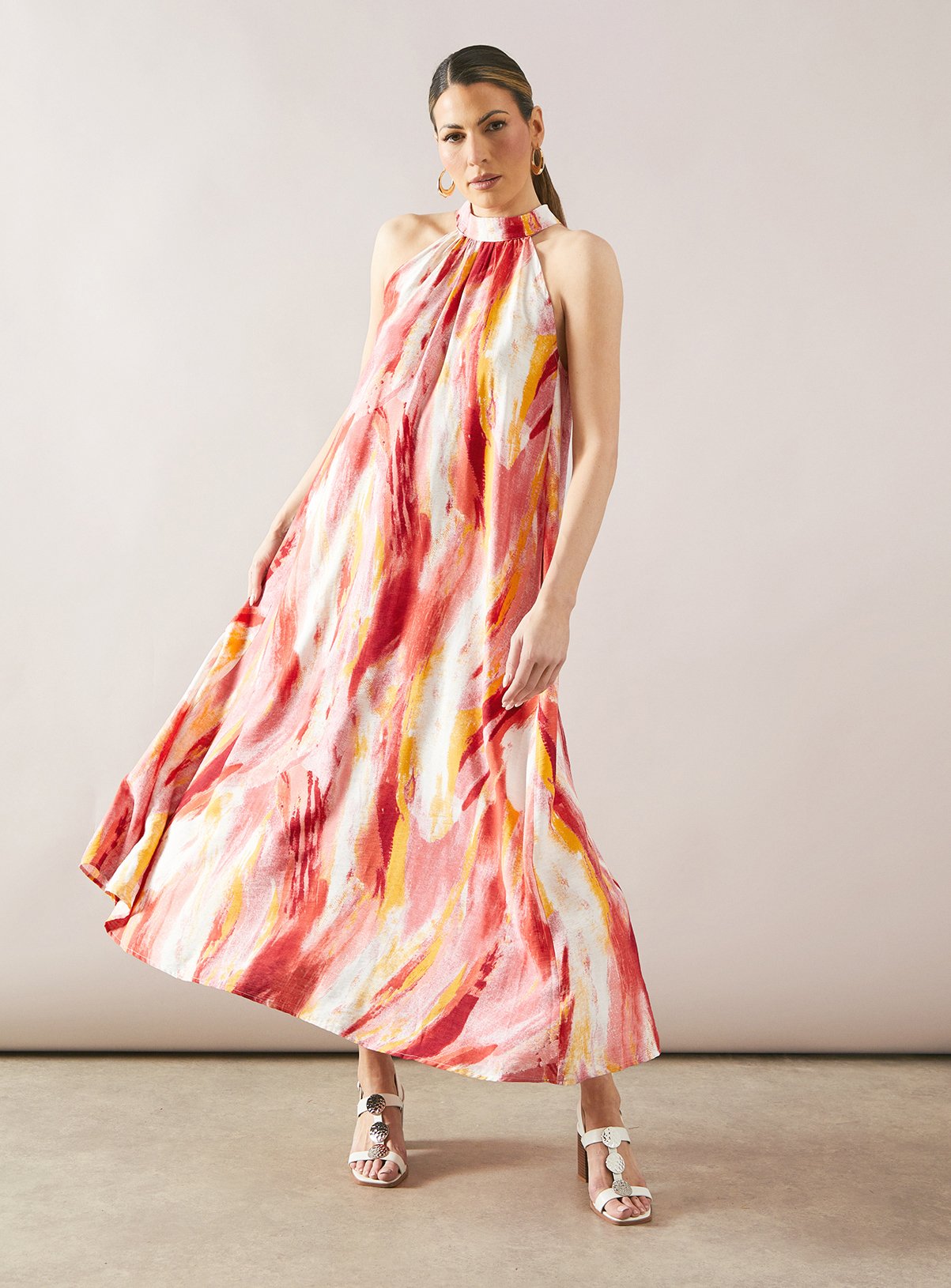 WALLIS Abstract Print Maxi Swing Dress 