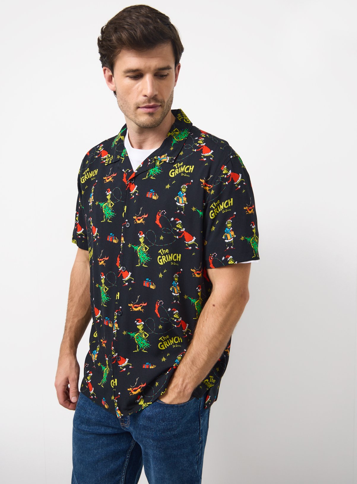 The Grinch Christmas Printed Viscose Shirt