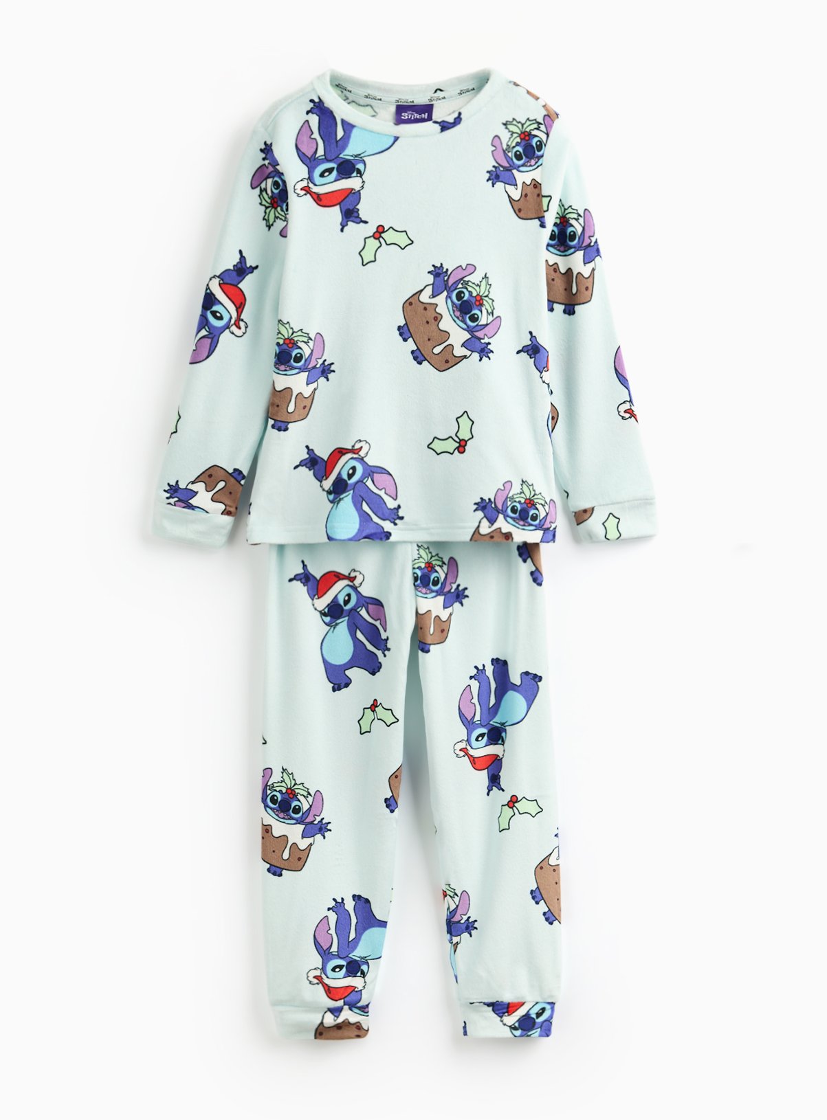 Disney Stitch Christmas Pudding Slinky Pyjamas  6-7 years