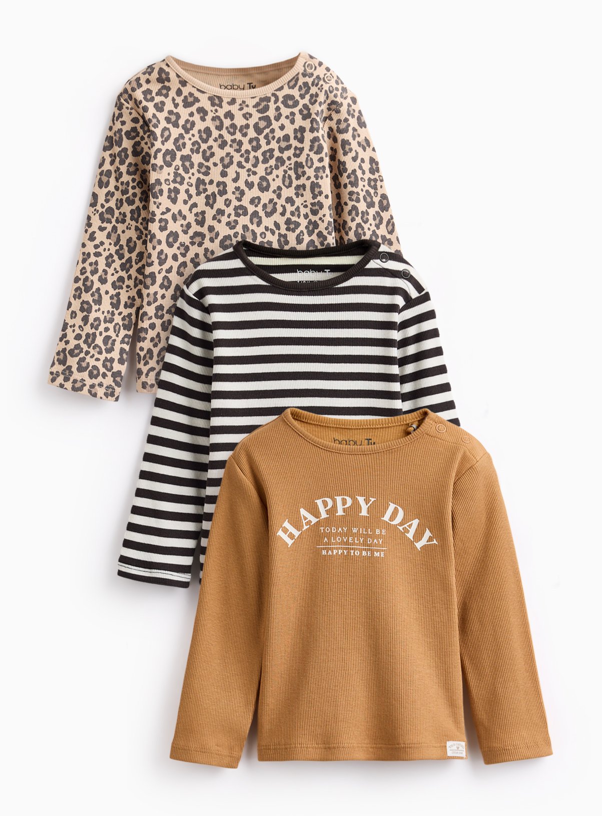 Cuddle Club Long Sleeve T-Shirts 3 Pack 6-9 months