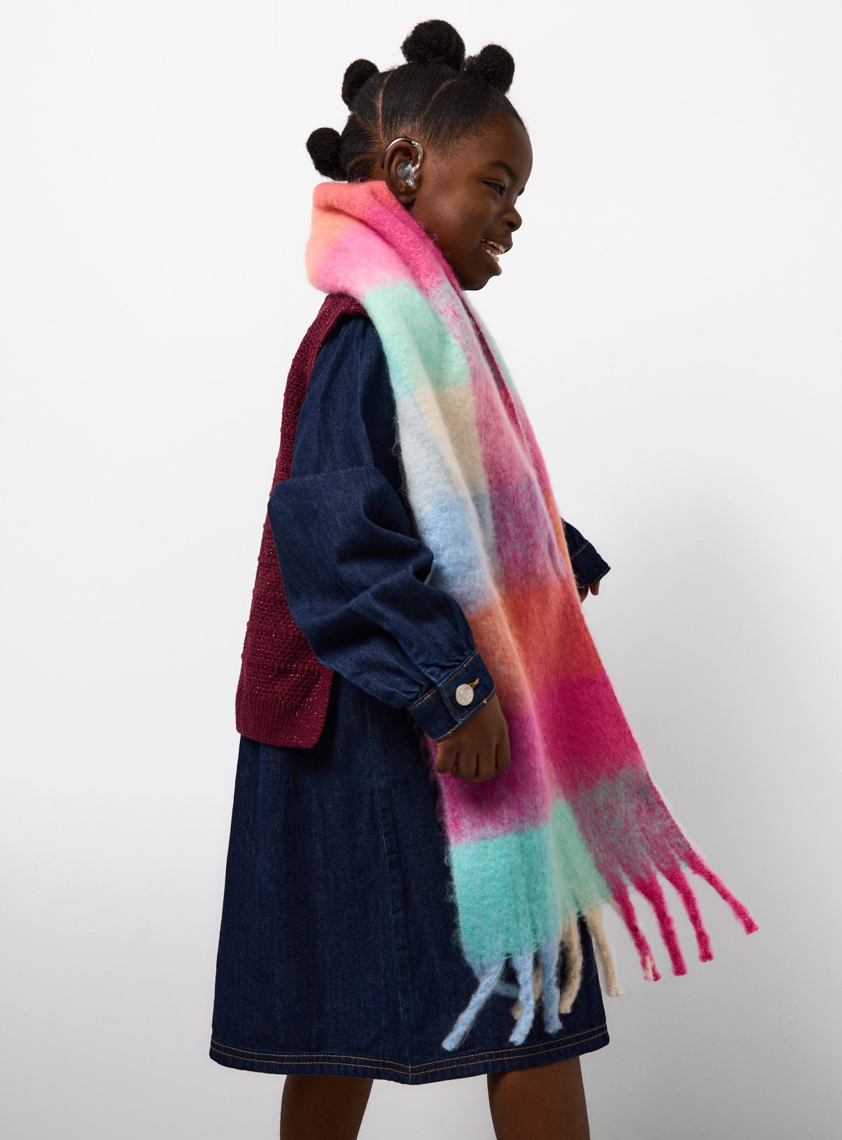 Pastel Check Brushed Heavyweight Scarf One Size