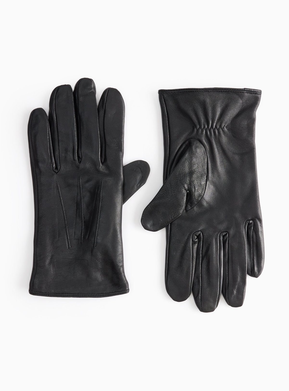 Black Leather Gloves 