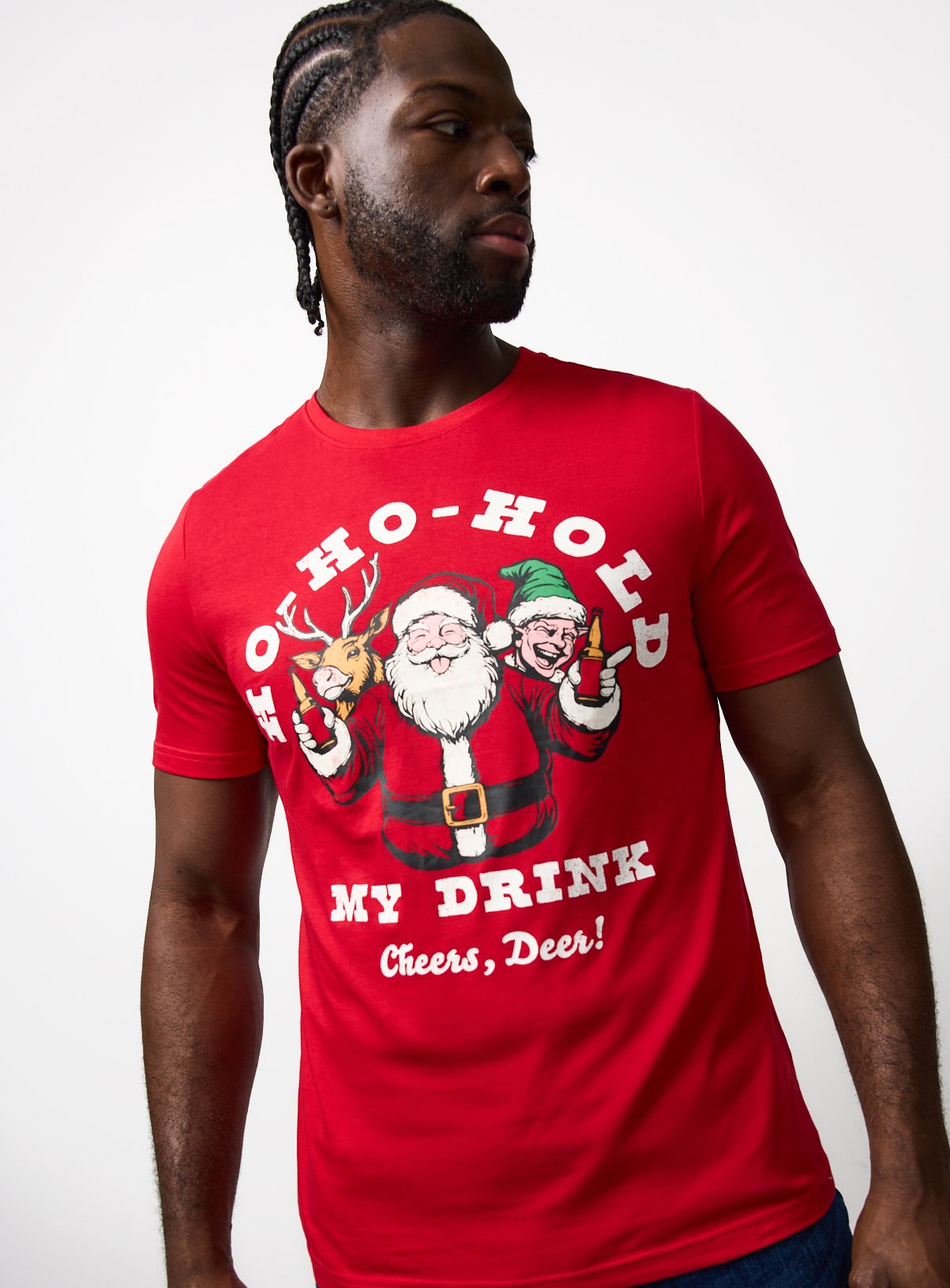 Christmas Ho Ho Hold My Drink Graphic Tee