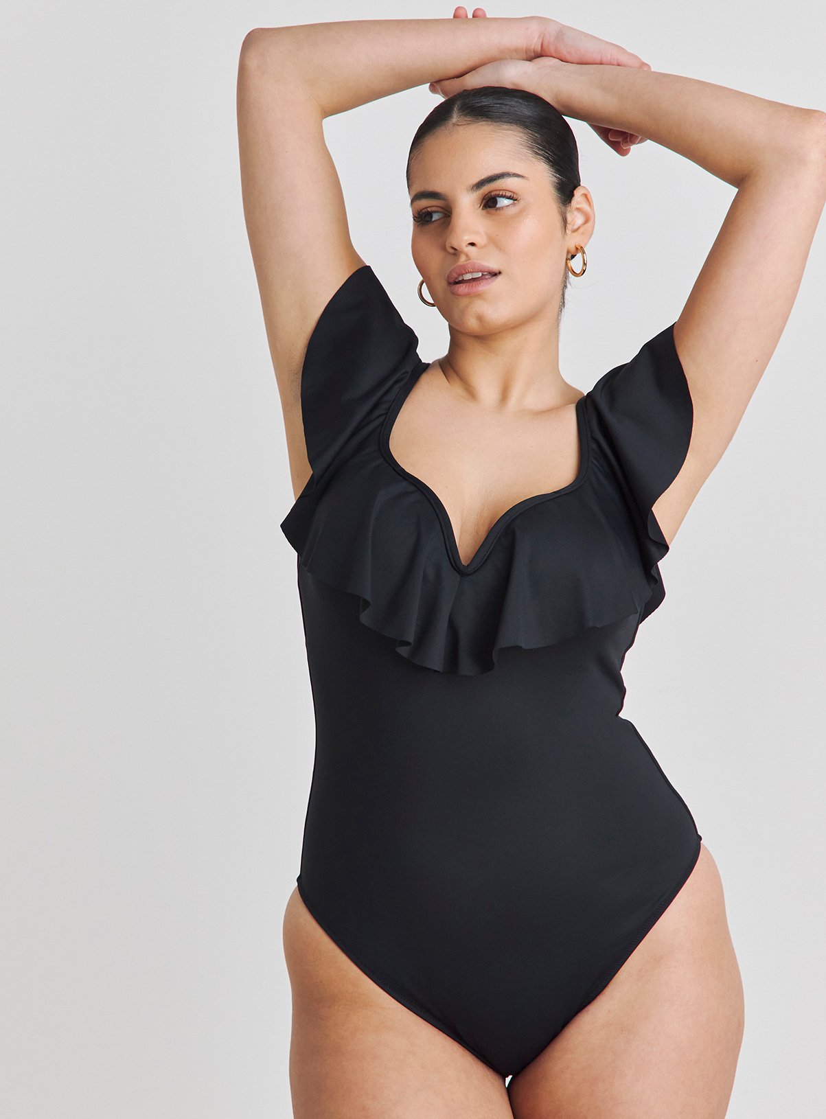 SIMPLY BE V Wire Bardot Swimsuit 