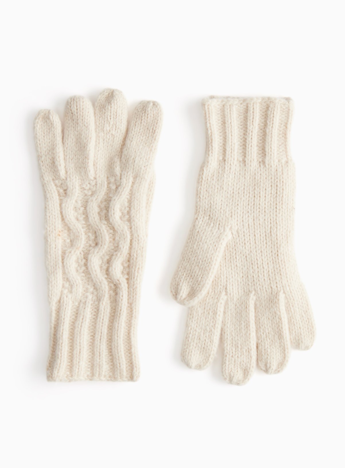 Neutral Cable Knitted Gloves One Size