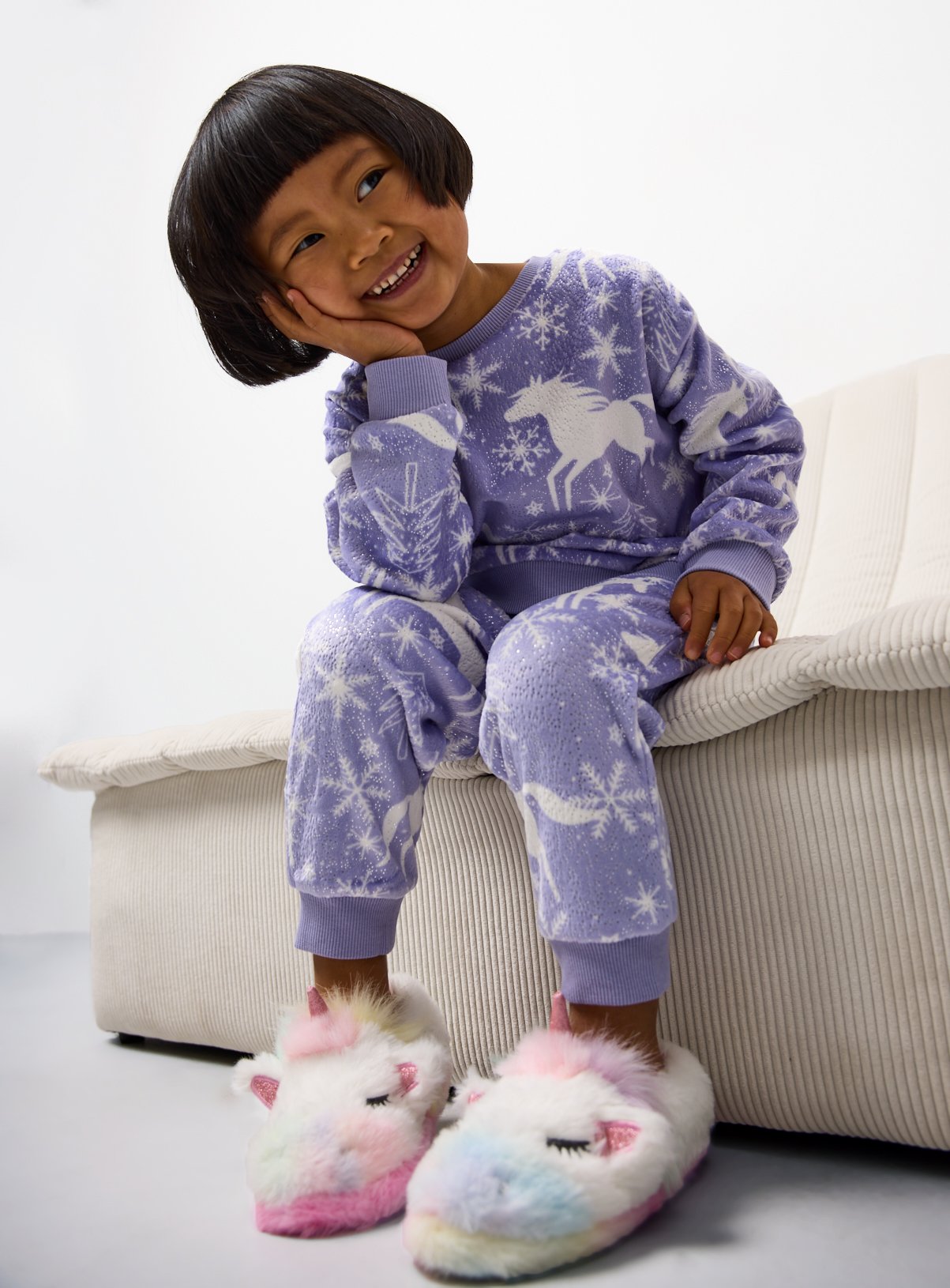 Lilac Horse Print Slinky Pyjama Set 