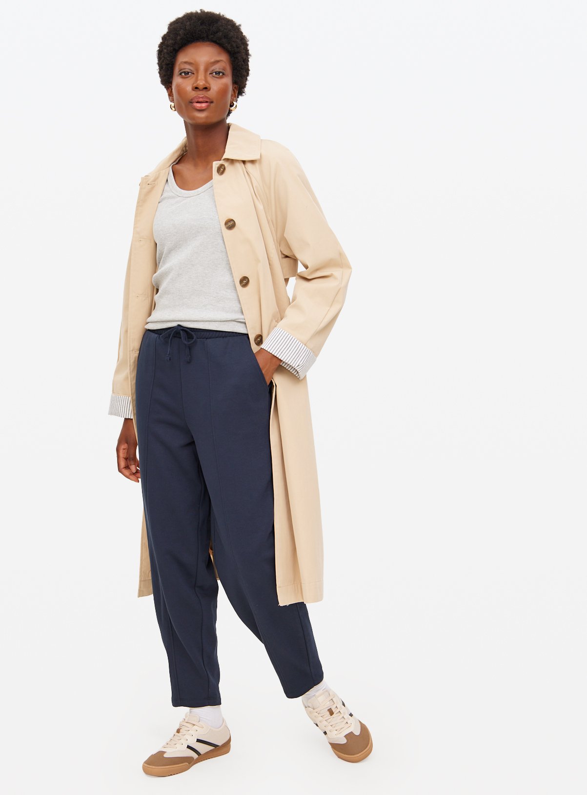 Navy Co-ord Barrel Leg Joggers  M