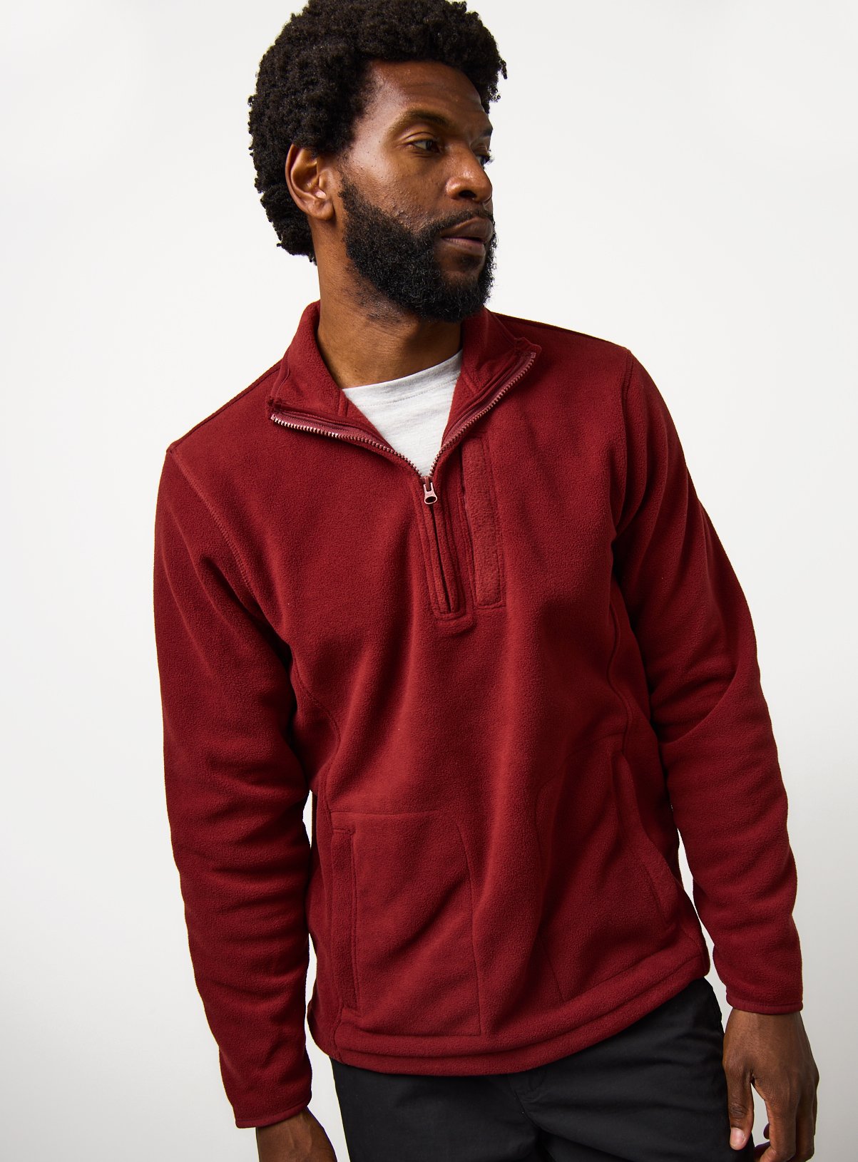 Red Quarter Zip Fleece Jumper L