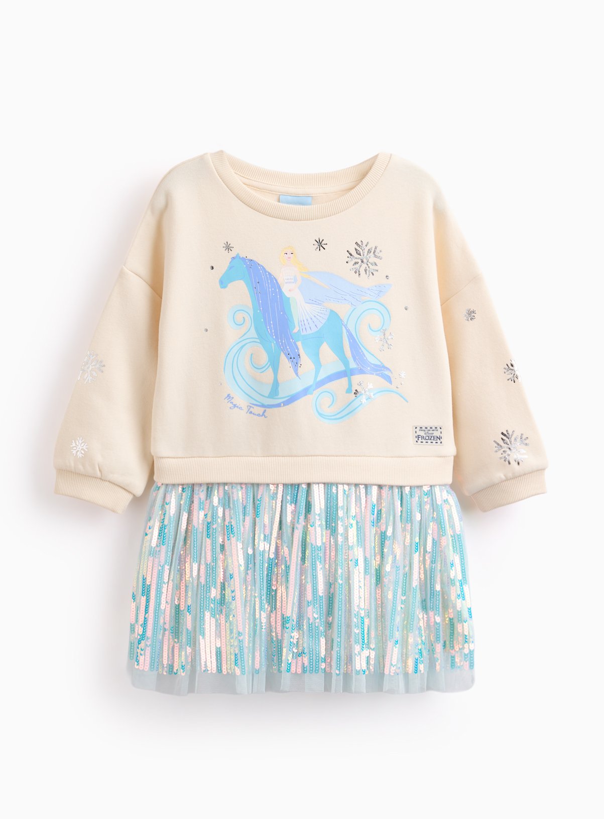 Disney Frozen Elsa Sequin Sweatshirt Dress 