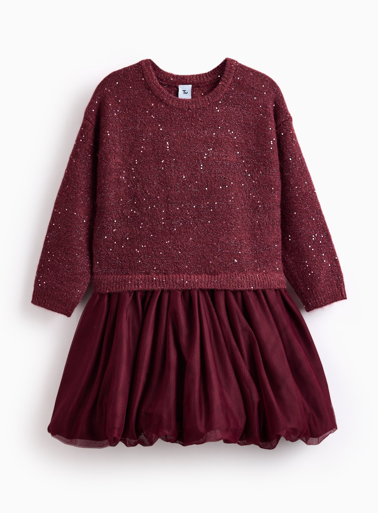 Sparkle Knitted Puffball Dress 