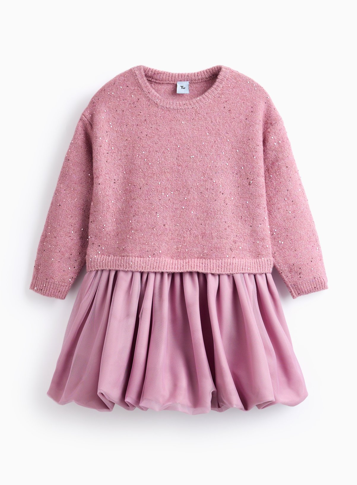 Sparkle Knitted Puffball Dress