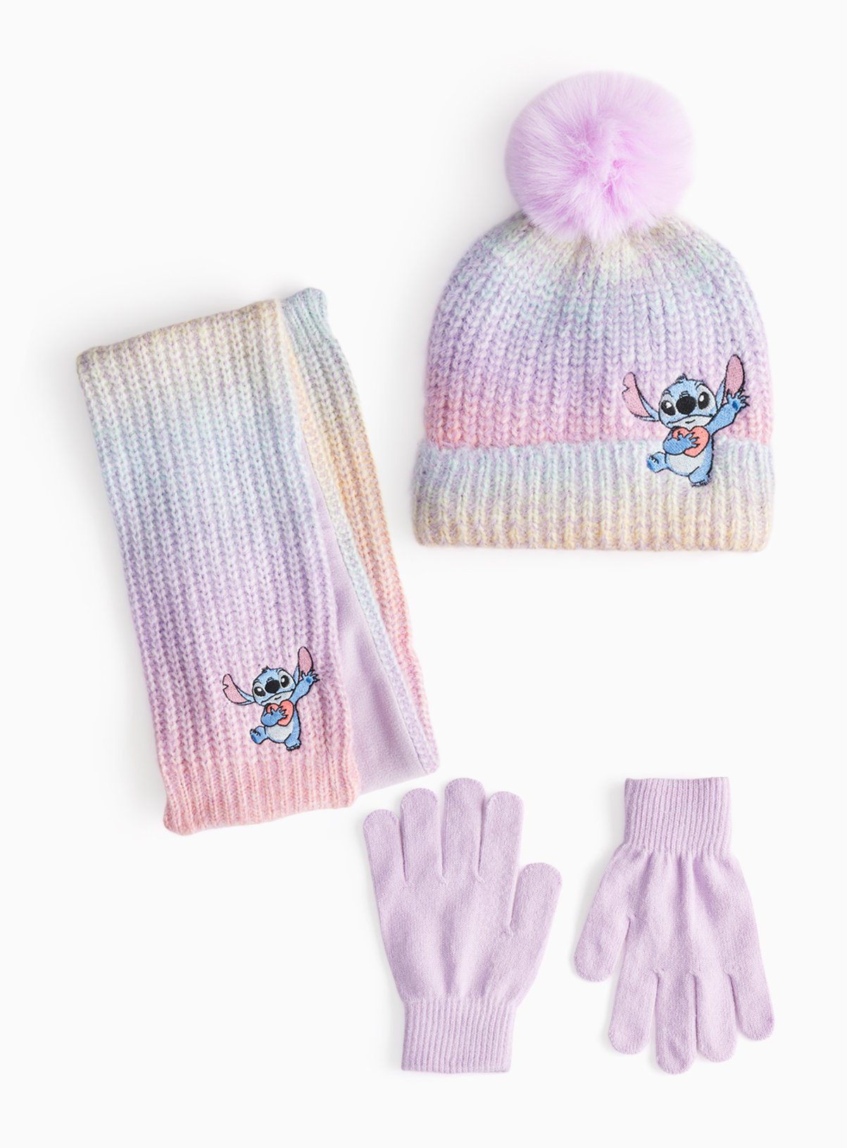 Disney Stitch Pink Ombre Knitted 3-Piece Set 