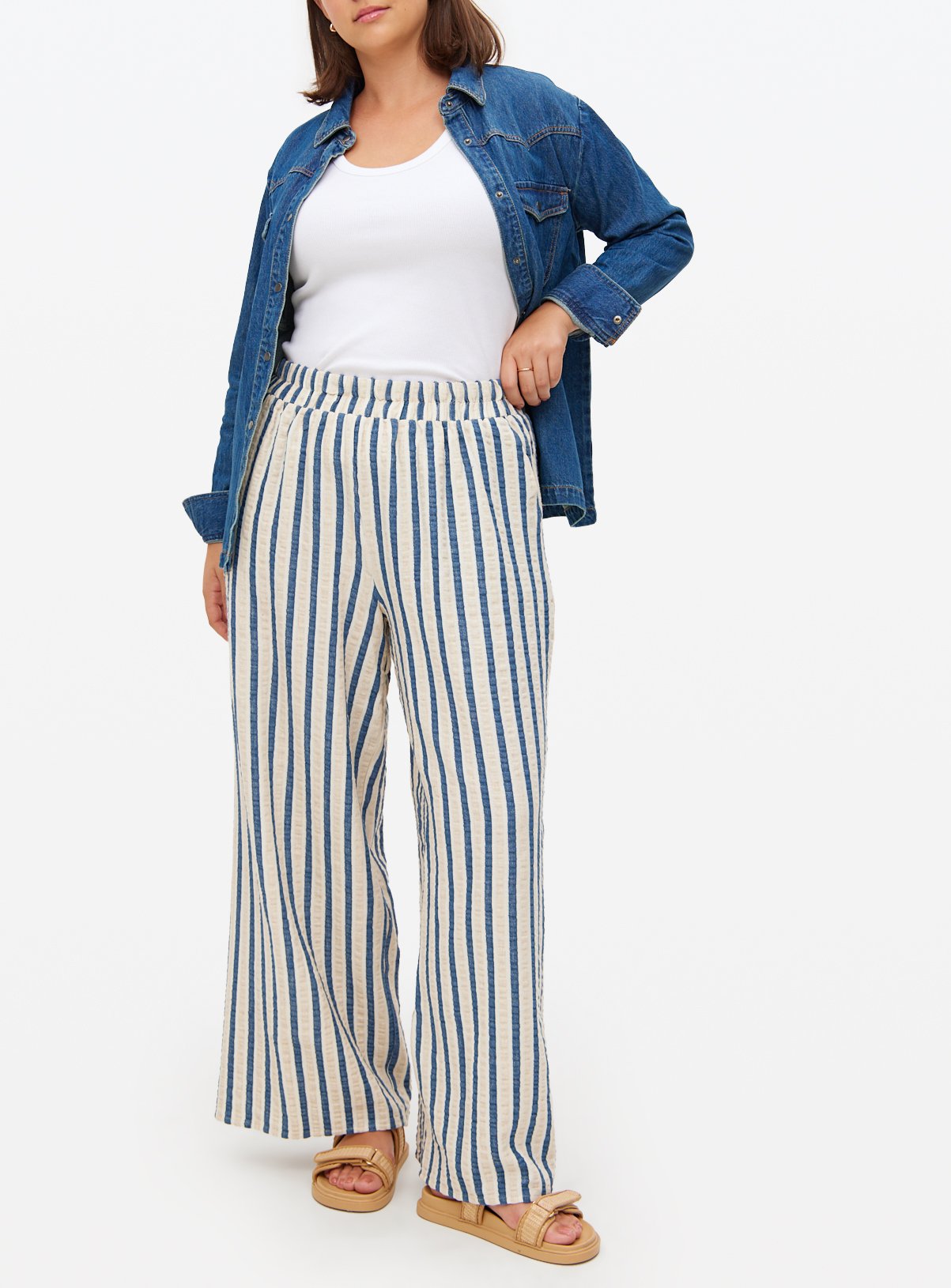 Blue Stripe Ultra Wide Trousers 