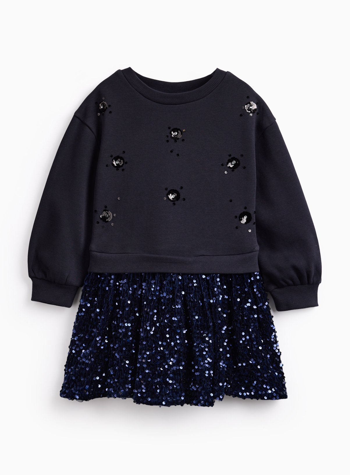 Sequin Sweatshirt Dress