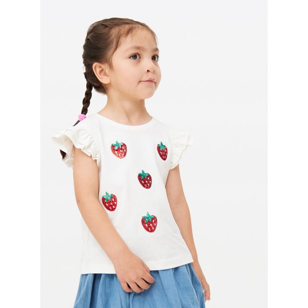 Buy Strawberry Sequin Short Sleeve Tee 1-2 years | Tops and