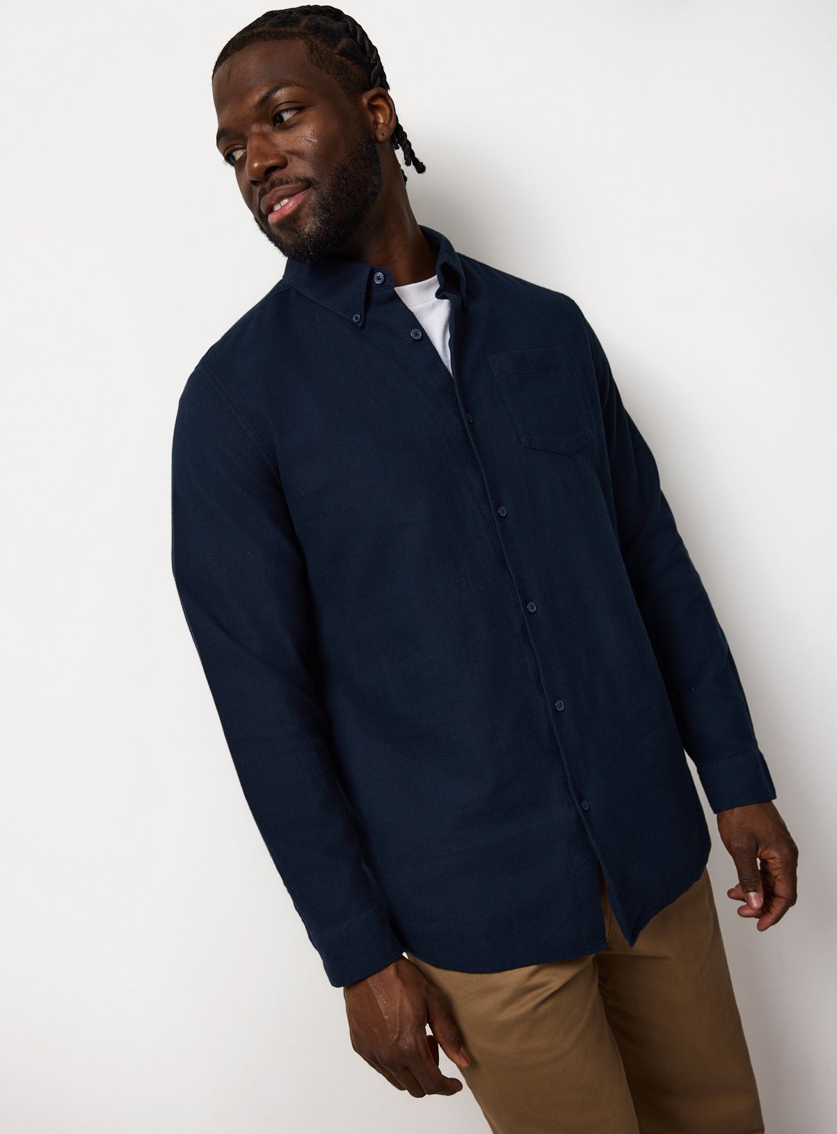 Jacquard Texture Regular Fit Long Sleeve Shirt