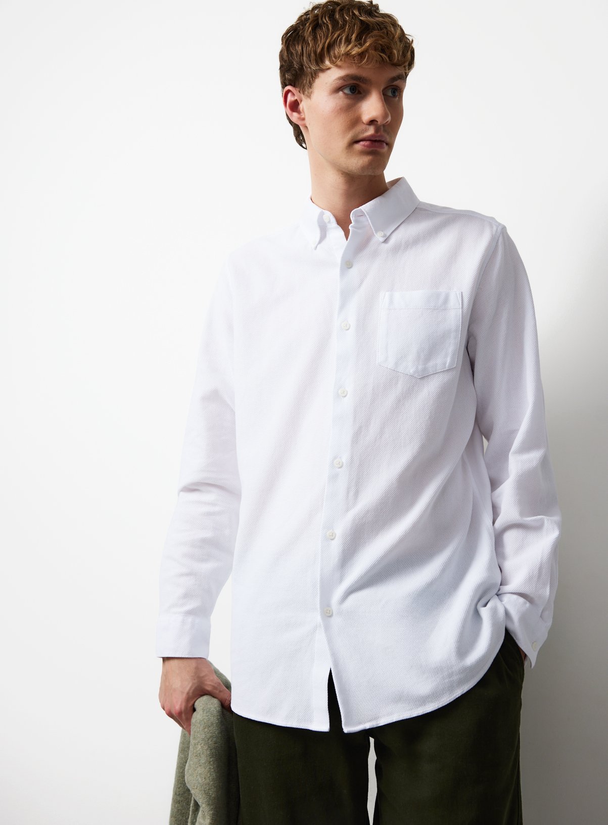 Jacquard Texture Regular Fit Long Sleeve Shirt 