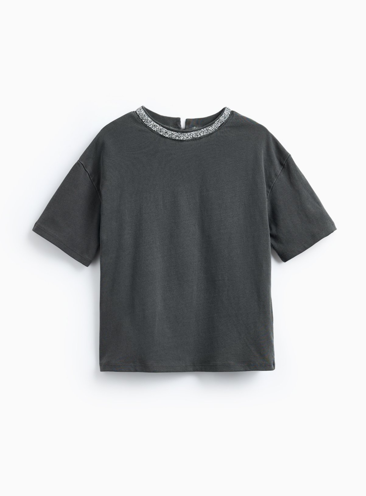 Embellished Neckline T-Shirt 