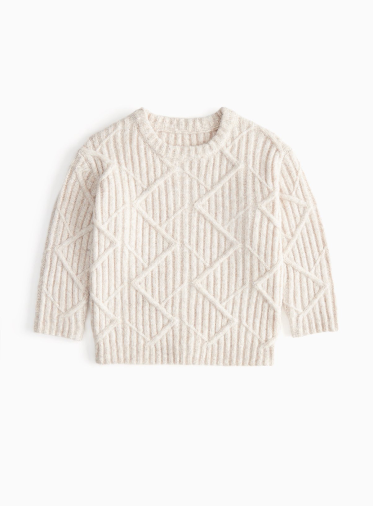 Oatmeal Textured Cable Knit Jumper